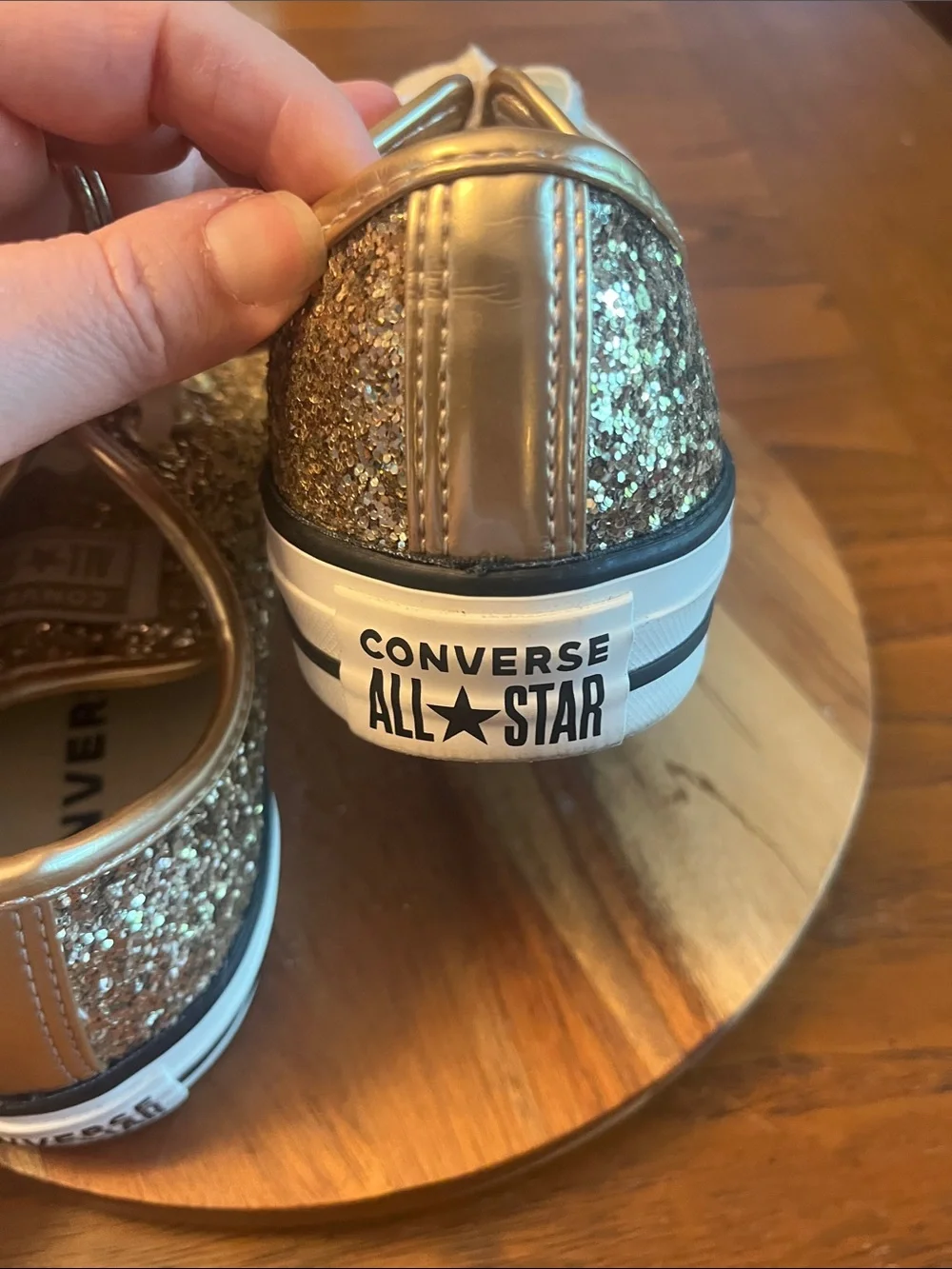 Converse Chuck Taylor Champaign Gold Glitter Low-Top Sneakers